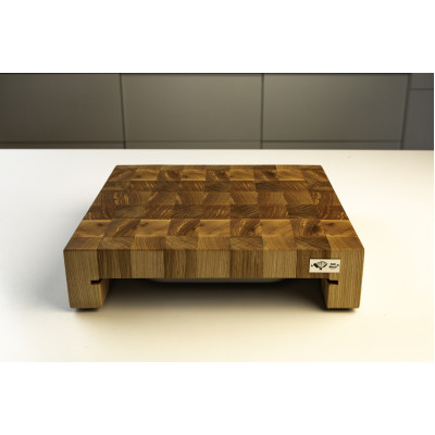 Торцева обробна дошка з дуба + ясеня з гастроємністю PAV-Wood 30х40х9 см